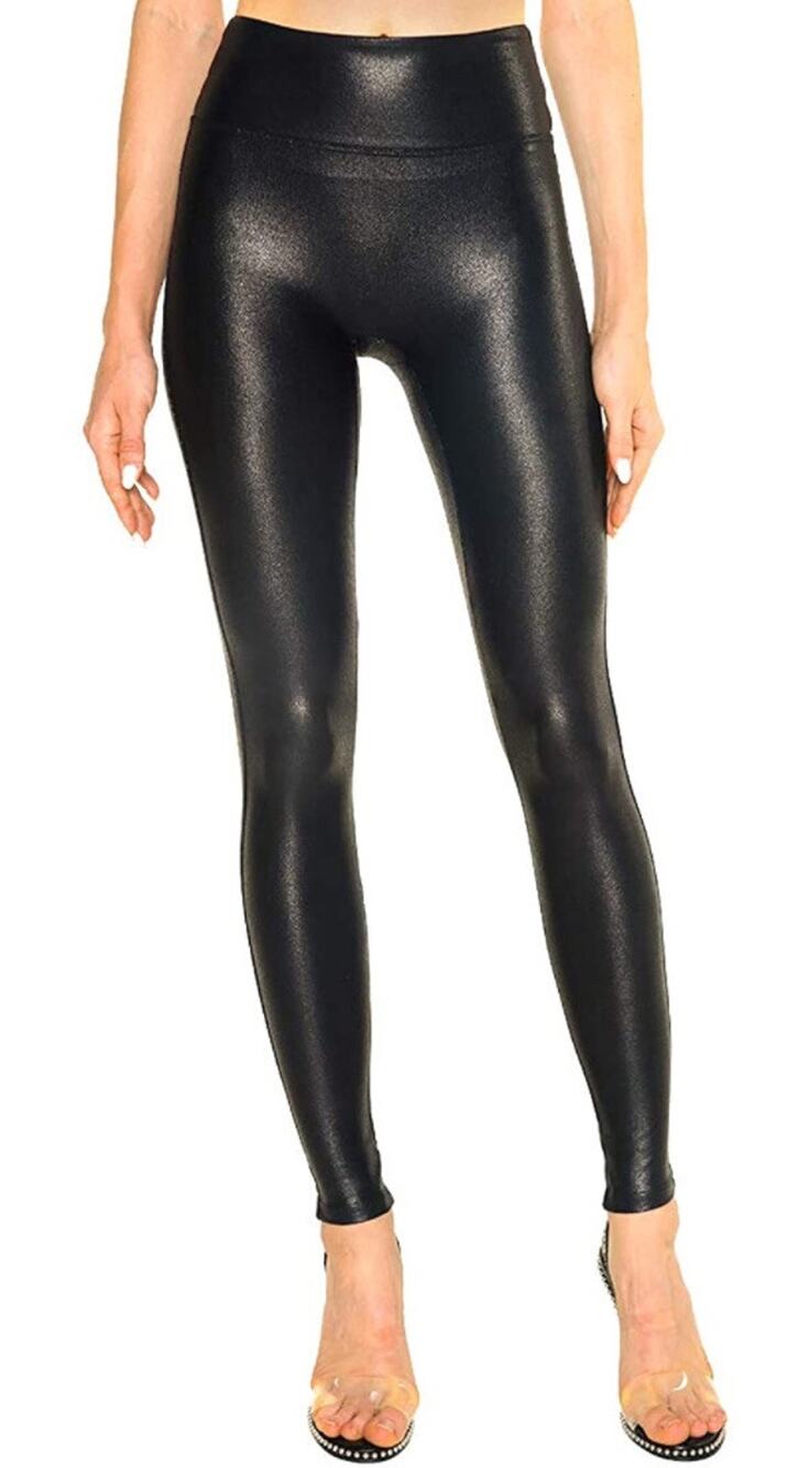 Womens Faux Leather Leggings Stretch High Waisted Pants Size XS